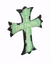 Wall Cross-Black Tip-The Truth-Teal (17.75"H)