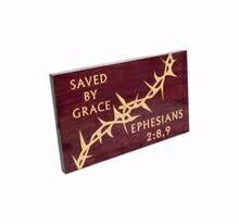 Wall Plaque-Cornered-Crown Of Thorns/Saved By Grac