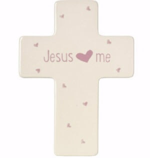 Cross-Jesus Loves Me-Girl (Table Or Wall) (7.5")