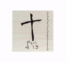 Wall Plaque-Streak Cross-Christ My Strength (12" x
