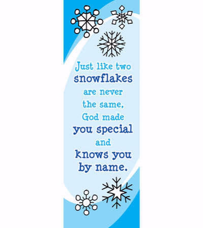Bookmark-Just Like Two Snowflakes (Luke 2:14 KJV) (Pack Of 25) (Pkg-25)