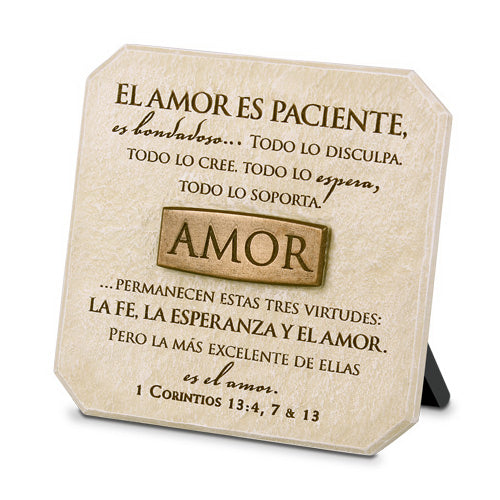 Spanish-Plaque-Bronze Title Bar-Amor (Love) (#17918)