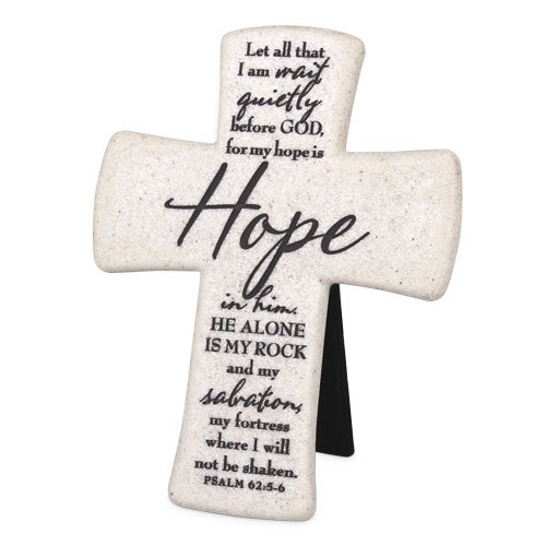 Desktop Cross-Scripture Stone-Hope (#11340)