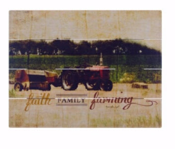 Rustic Pallet Art-Faith Family Farming (9 x 12)