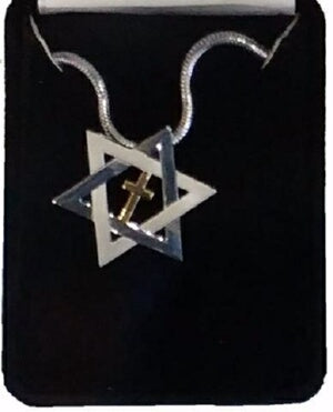 Star Of David w/Cross Inside Necklace