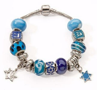 Assorted Beads w/Star Of David & Jesus St Bracelet