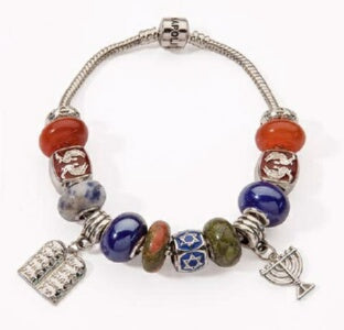 Assorted Beads w/Menorah & Ten Commandmen Bracelet