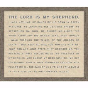 Framed Natural Canvas-Lord Is My Shepherd (Homespu