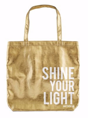 Tote Bag-Shine Your Light-Gold (Gilded Goodness) (16" x 14.5")