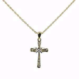 Chloe Cross Pendant-Gold/Crystal (16" w/2 Necklace