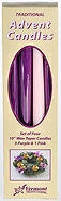 Advent Candle Set-Purple/Pink (10")