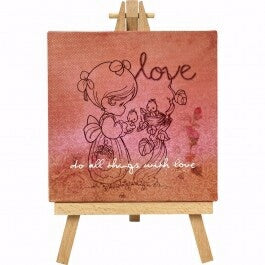 Home Decor-Do All Things With Love Canvas w/Stand