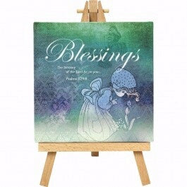 Home Decor-Blessings Canvas w/Stand (8" x 5")