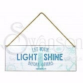 Wall Hanging-Let Your Light Shine-Metal (15.5 x 5.