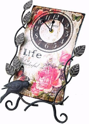 Clock w/Easel-Flower Market Life (9 x 14 x 2)