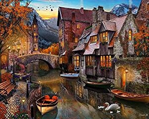 Jigsaw Puzzle-Autumn Canal (1000 Pieces)