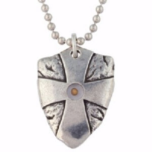 Mustard Seed Shield w/24" Chain-Pewter (C Necklace