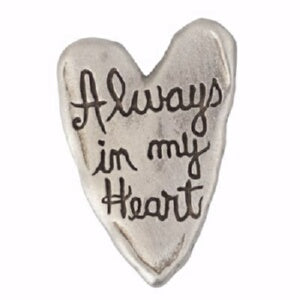 Lapel Pin-Heart/Always In My Heart-Pewter