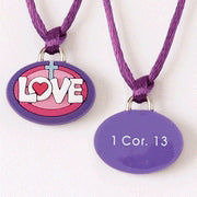 Necklace-Love/1 Corinthians 13 w/24" Chain-Rubber (Adjustable) (Carded)