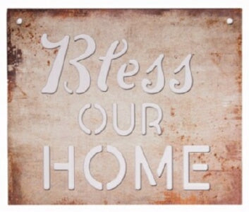 Silhouette Sign-Bless Our Home (19 x 15.75)