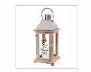 Lantern-Bless Home w/LED Candle & Timer (14.25 x 5.5 x 5.5)