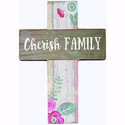 Mini Wall Cross-Cherish Family (5")