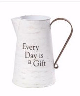 Decorative Pitcher/Vase-Every Day Is A Gift (Farmhouse) (9")