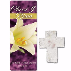 Christ Is Risen Plantable Seed Cross & Bookmark