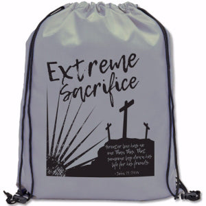Extreme Sacrifice Drawstring Backpack (John 15:13 ESV)