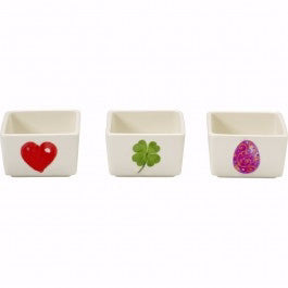 Appetizer Dip Bowl (Set Of 3)-Valentine/St Patrick/Easter (1.5"-Holds 2 Oz)  (Pkg-3)