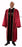 Clergy Robe-Jacquard Black Velvet With Gold Embroidery-Gold Lace Trim-Burgundy-Small Long