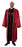 Clergy Robe-Jacquard Black Velvet With Gold Embroidery-Gold Lace Trim-Burgundy-Medium Short