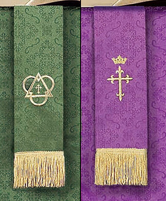 Parament-Jacquard-Reversible-Bookmark With Fringe-Purple/Green
