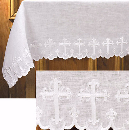 Altar Frontal-2-Sided Scalloped Edge-Linen-50" X 96"