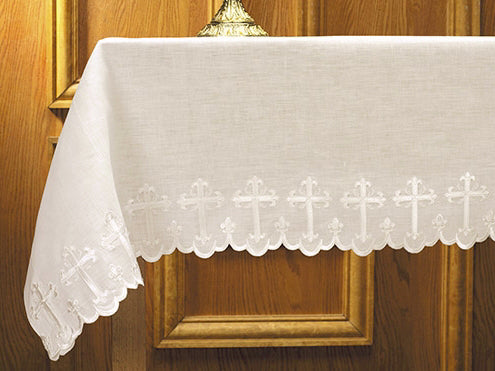 Altar Frontal-1-Sided Scalloped Edge-Linen-51" X 96"