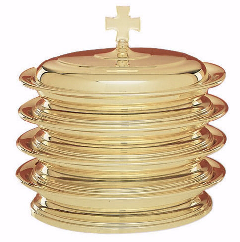 Bread Plate Cover-Self Stacking-Solid Brass