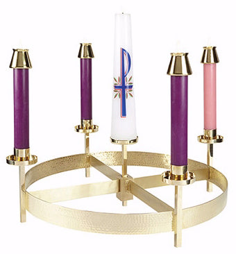 Advent Wreath-Tabletop-Hammered Brass