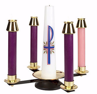 Advent Wreath-Tabletop-Wrought Iron/Brass