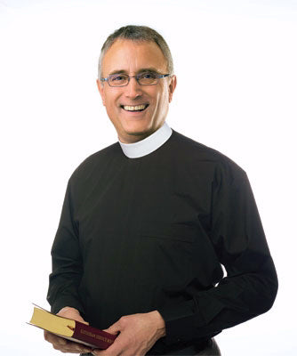 Clergy Shirt-Ecclesia Long Sleeve Neckband Shirt-Black (16 1/2 x 36/37)