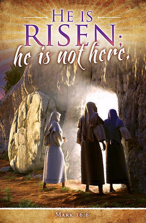 Bulletin-He Is Risen; He Is Not Here (Mark 16:16) (Easter) (Pack Of 100) (Pkg-100)