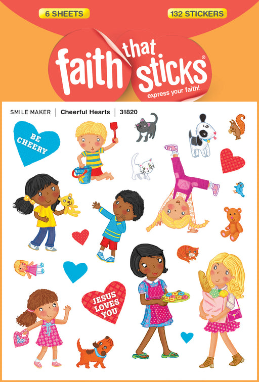 Sticker-Cheerful Hearts (6 Sheets) (Faith That Sticks)