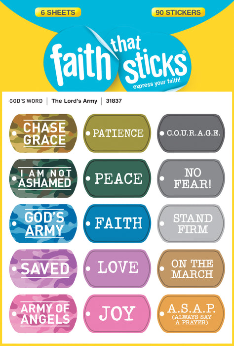 Sticker-The Lord's Army (6 Sheets) (Faith That Sticks)
