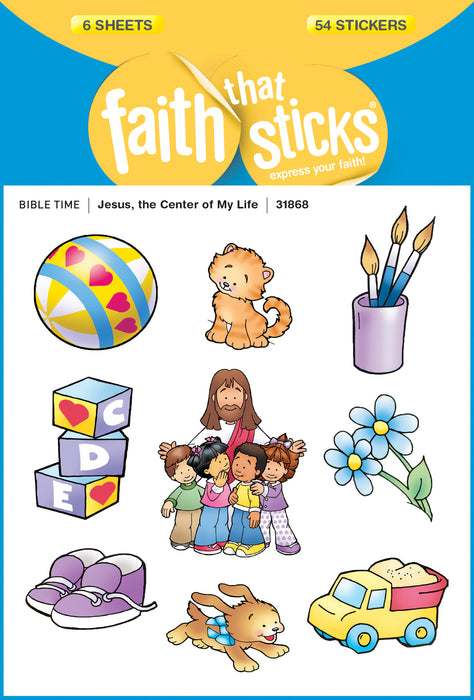Sticker-Jesus, The Center Of My Life (6 Sheets) (Faith That Sticks)