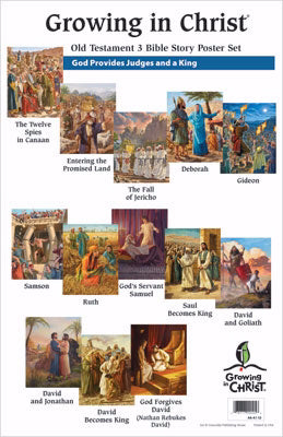 Growing In Christ Sunday School: Bible Story Poster Set (OT3) (Set Of 13) (#444110)
