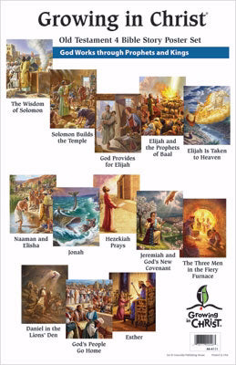 Growing In Christ Sunday School: Bible Story Poster Set (OT4) (Set Of 13) (#444111)