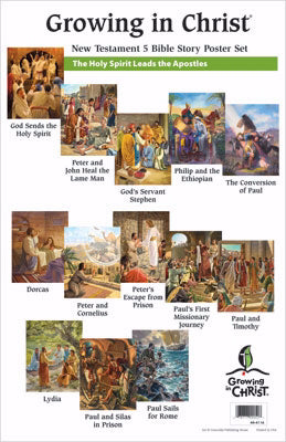 Growing In Christ Sunday School: Bible Story Poster Set (NT5) (Set Of 13) (#444116)