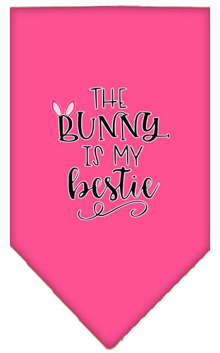Bunny is my Bestie Screen Print Bandana Bright Pink Small