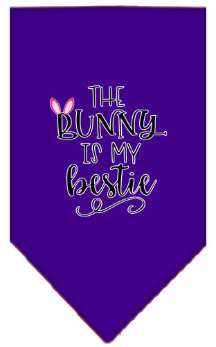 Bunny is my Bestie Screen Print Bandana Purple Small