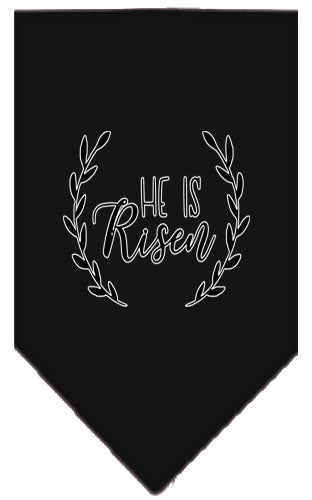 He Is Risen Screen Print Bandana Black Small