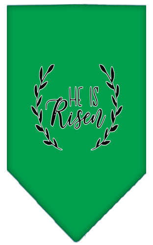 He Is Risen Screen Print Bandana Emerald Green Small